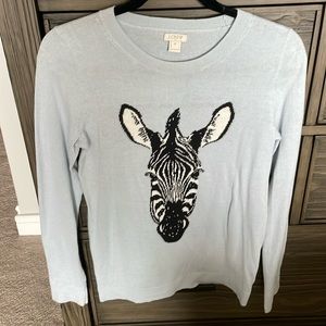 J.Crew zebra head sweater